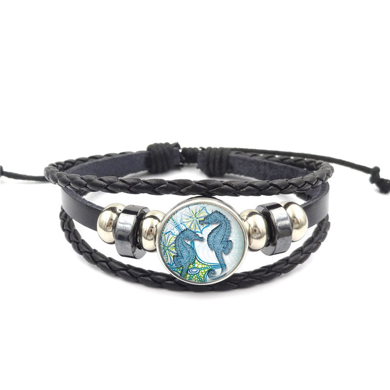 Handmade Multi-Layer Woven Bracelet - Ocean Inspired Leather Jewelry product image