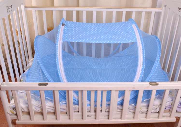 Foldable Baby Bed Net With Pillow Net 2pieces Set side view