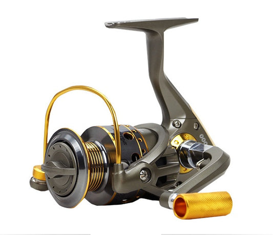 10-axis metal head reel fishing reel metal handle fishing tackle front view