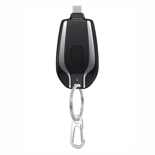 1500mAh Mini Keychain Power Bank – Compact Emergency Charger for iPhone, Type-C & Android