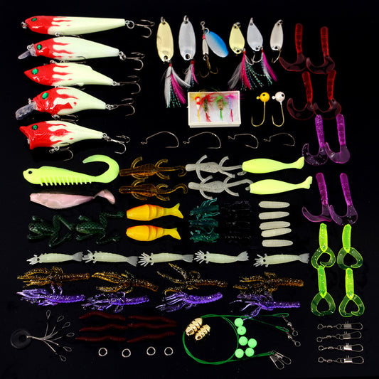 100-Piece Fishing Lure Set - Complete Freshwater Tackle Kit with Box default front view