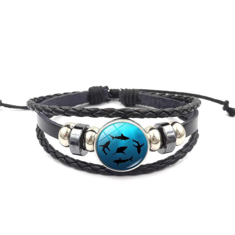 Handmade Multi-Layer Woven Bracelet - Ocean Inspired Leather Jewelry product image