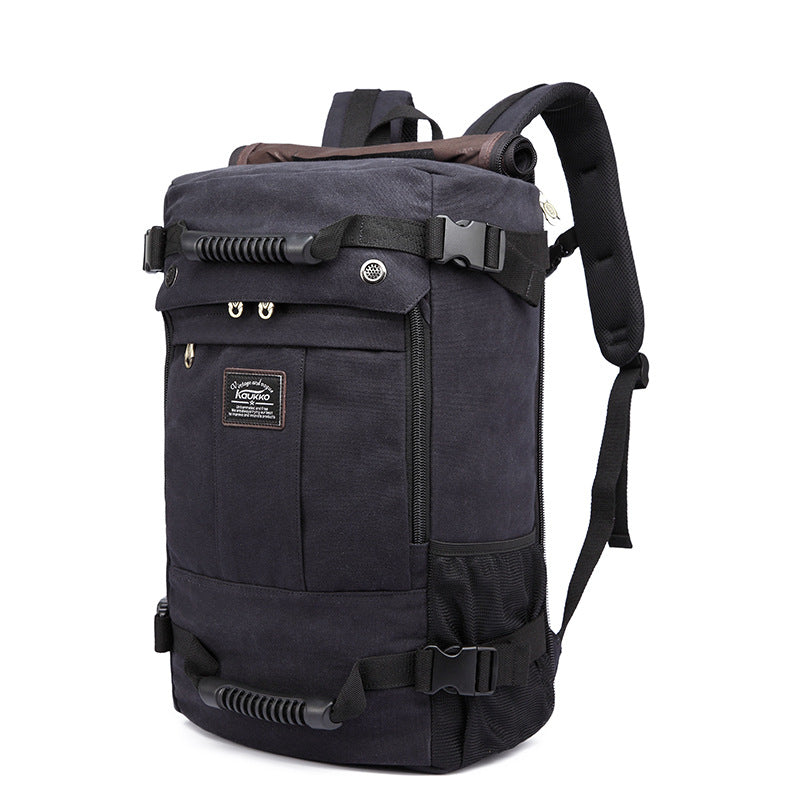 20-35L Waterproof Canvas Hiking Backpack - Breathable Mountaineering Daypack side view