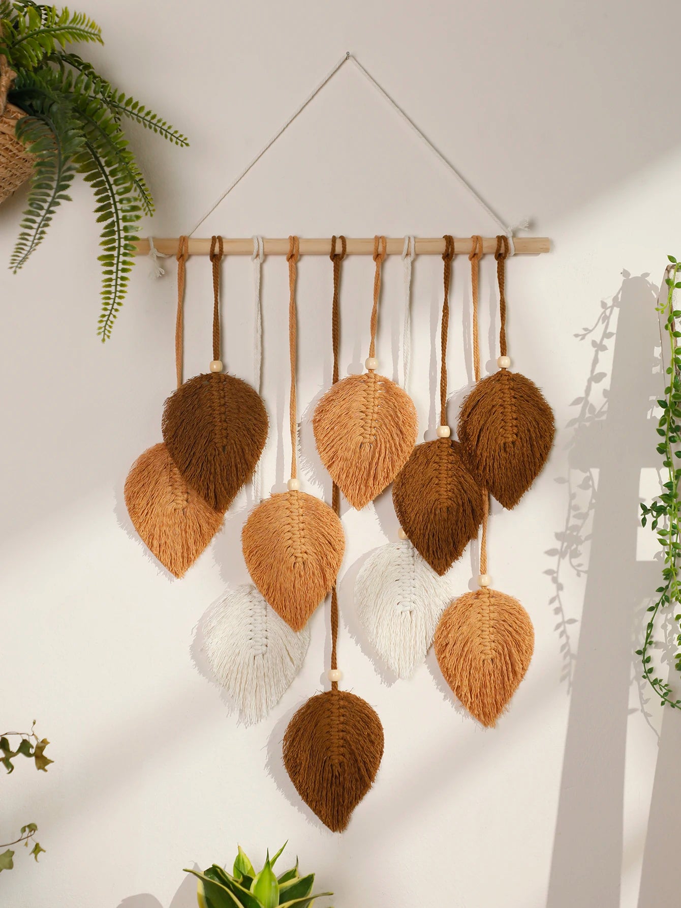 Handmade Leaf Macrame Wall Tapestry - Boho Wall Hanging product image