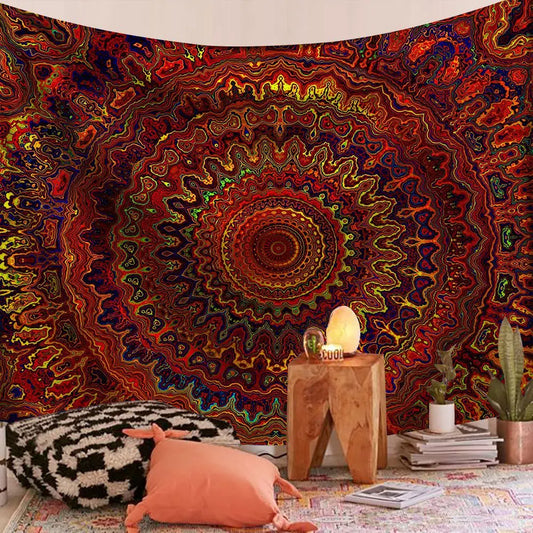 Indian Mandala Wall Hanging Tapestry Boho Wall Cloth Tapestries Decor Psychedelic Hippie Bohemia Wall Carpet Bedroom Decoration front view