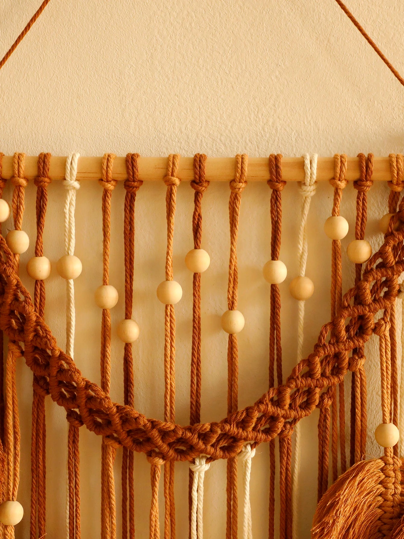 Handmade Leaf Macrame Wall Tapestry - Boho Wall Hanging product image