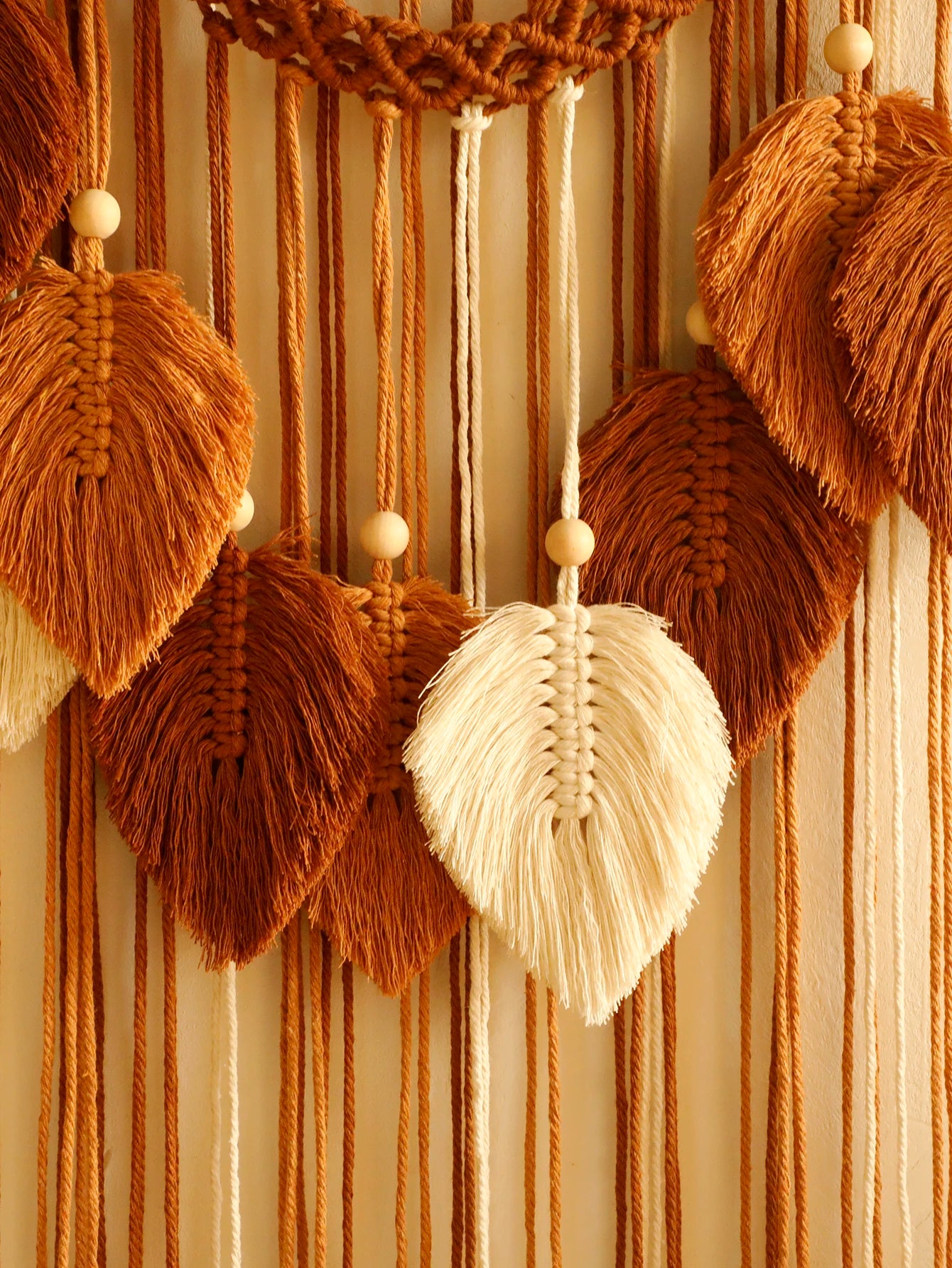 Handmade Leaf Macrame Wall Tapestry - Boho Wall Hanging product image