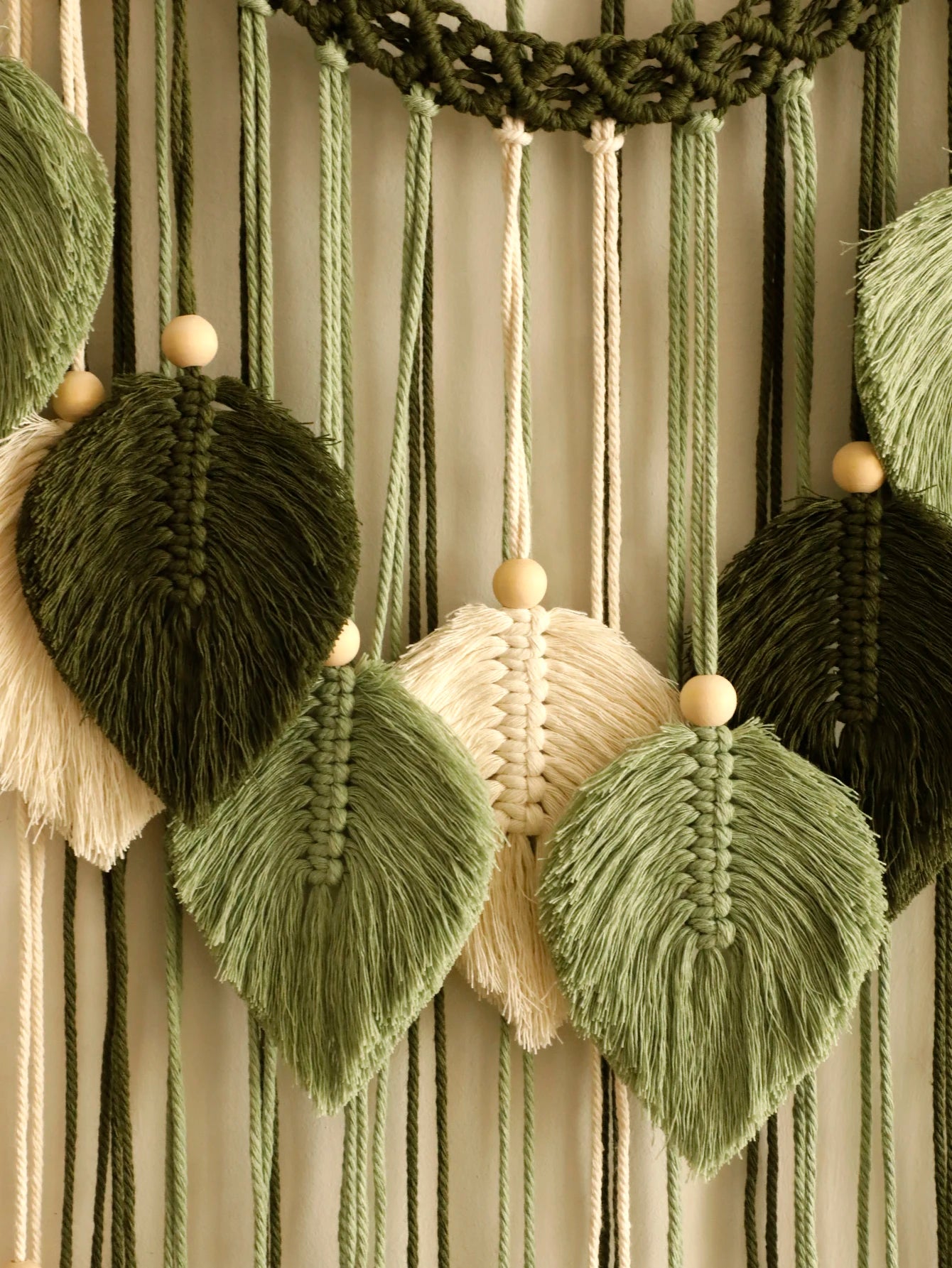 Handmade Leaf Macrame Wall Tapestry - Boho Wall Hanging product image