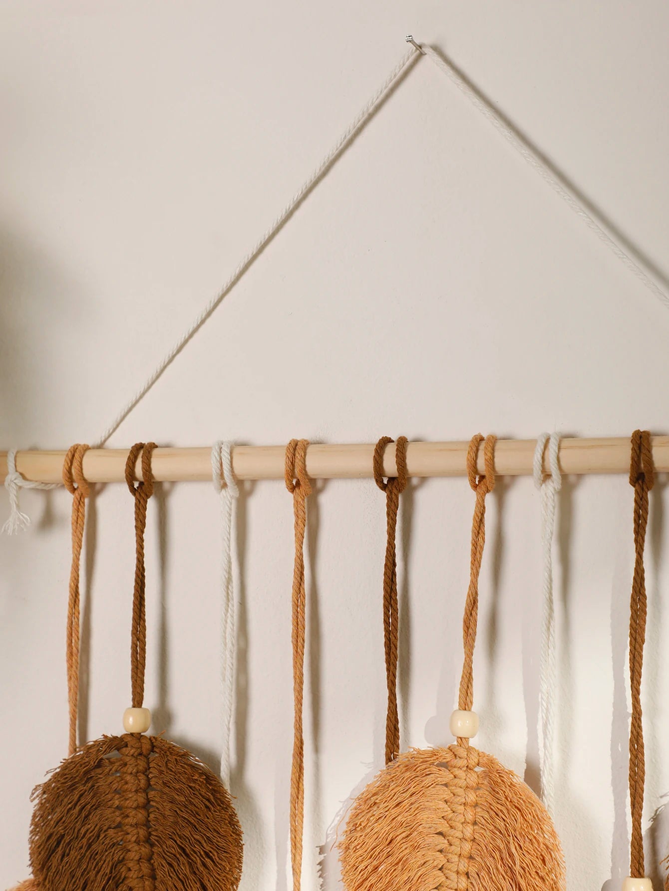 Handmade Leaf Macrame Wall Tapestry - Boho Wall Hanging close-up