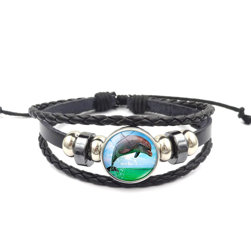 Handmade Multi-Layer Woven Bracelet - Ocean Inspired Leather Jewelry product image