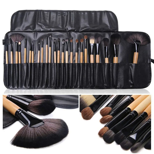 24-Piece Professional Makeup Brush Set – Synthetic Hair Brushes with PU Gift Bag