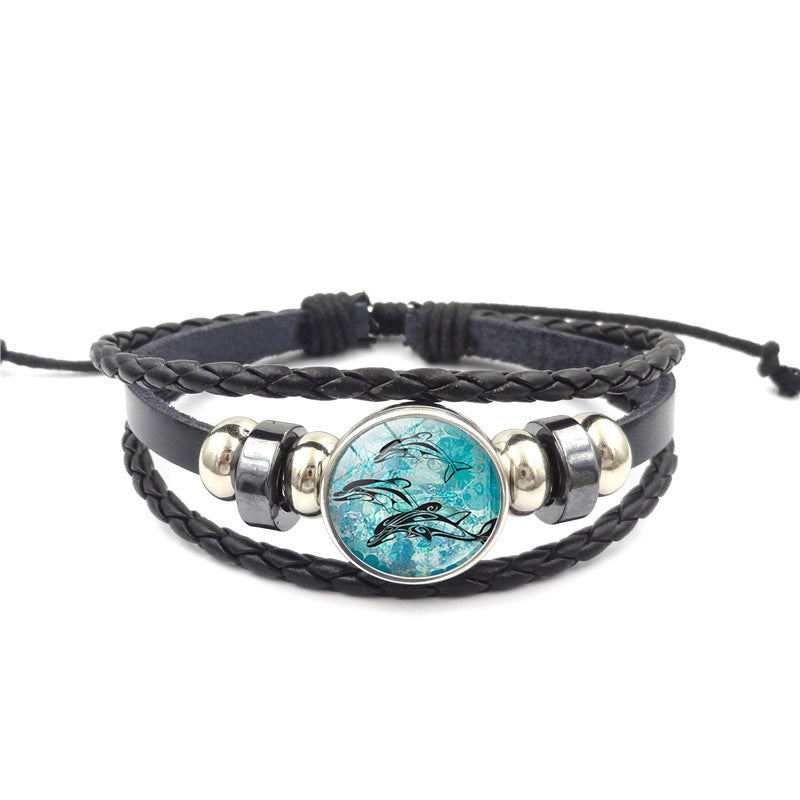 Handmade Multi-Layer Woven Bracelet - Ocean Inspired Leather Jewelry product image