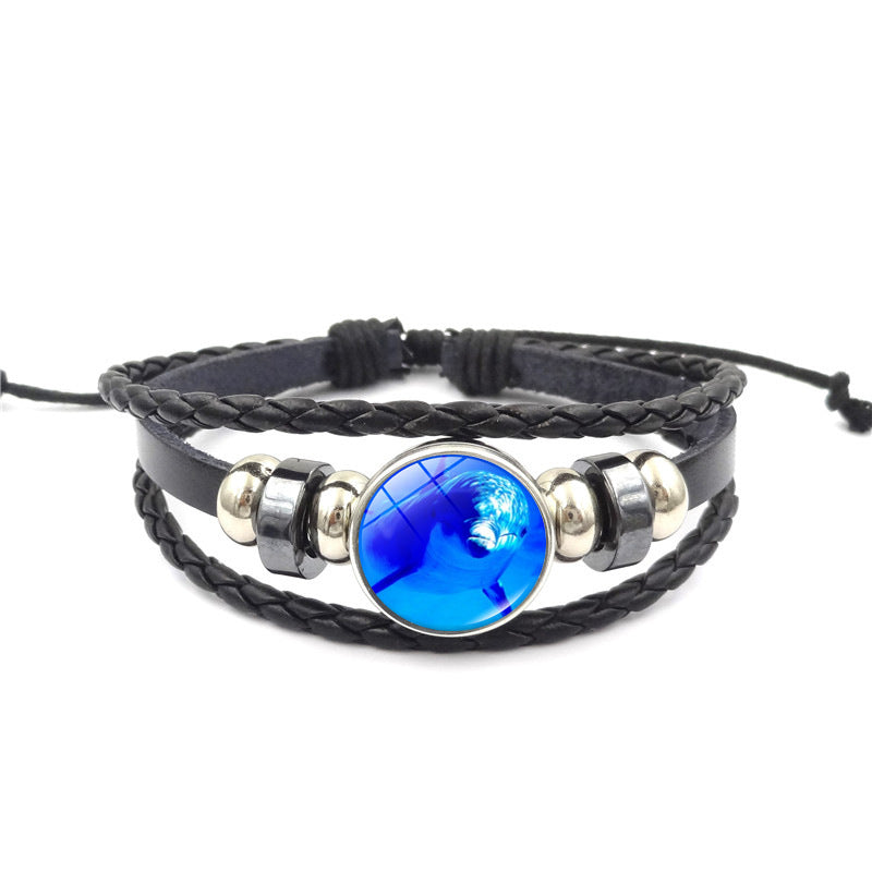 Handmade Multi-Layer Woven Bracelet - Ocean Inspired Leather Jewelry product image